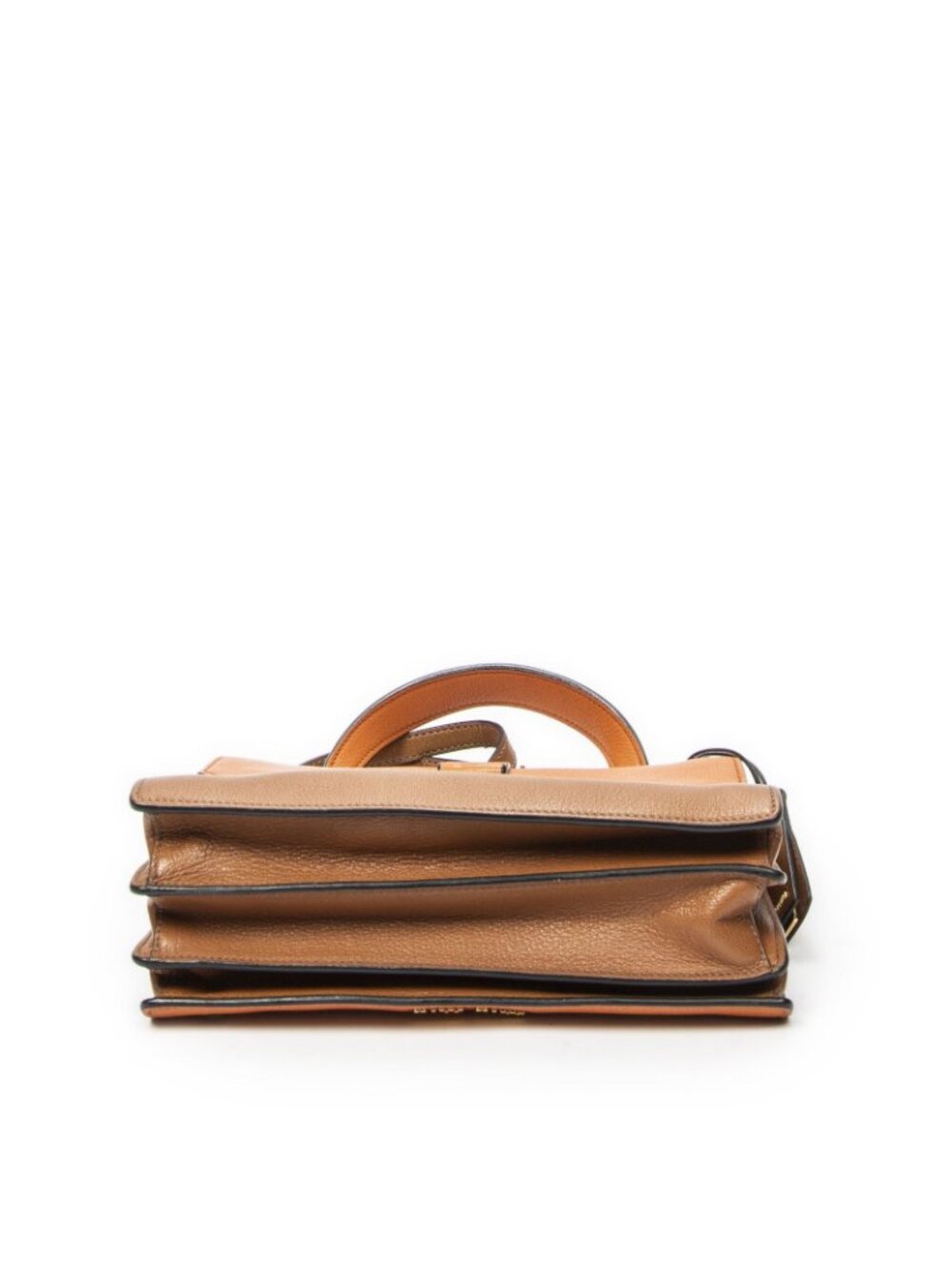 Miu Miu Pushlock Convertible Top Handle Tan Orange Madras Leather - Picture 6 of 10